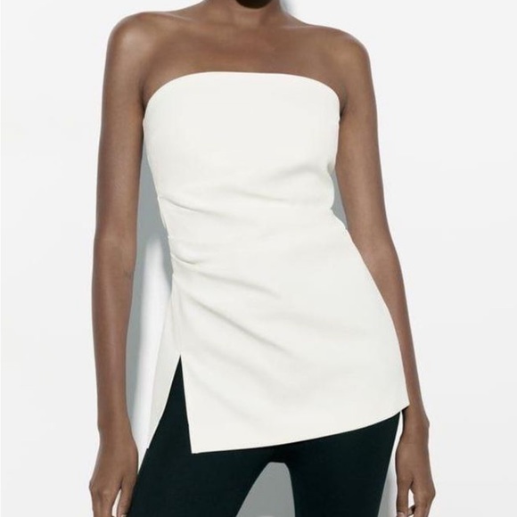 SOLD OUT: NWT Zara White Strapless Top - bought wrong size. - Picture 2 of 2